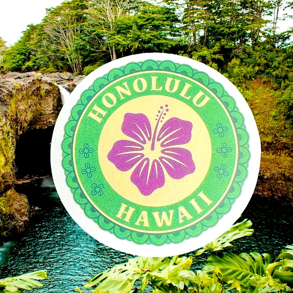 HONOLULU Hawaii Aloha State Ohana Shaka Travel 808 Samoan Love Single Sticker